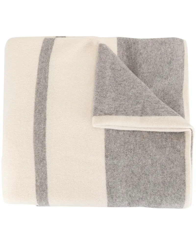 James Perse Gestreifter Oversized-Kaschmirschal - Grau Grau