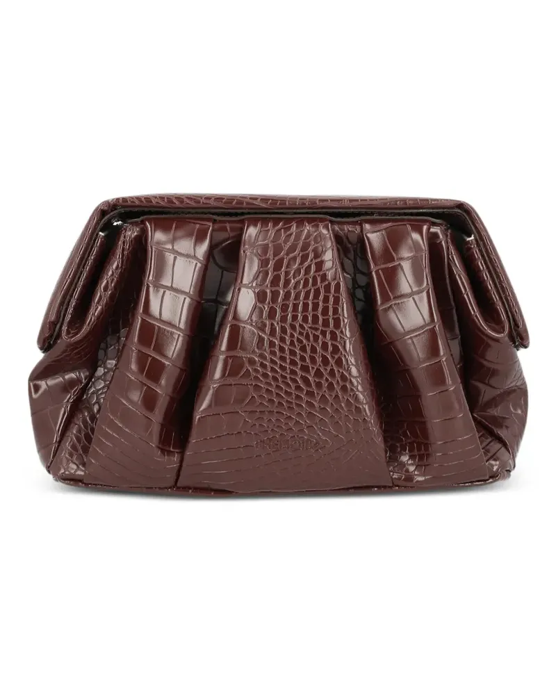 THEMOIRÈ Afrodite Clutch mit Kroko-Effekt - Braun Braun