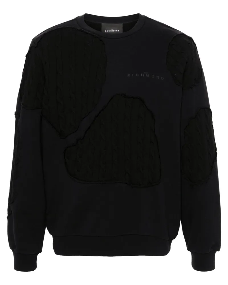 John Richmond Sweatshirt im Patchwork-Look Schwarz