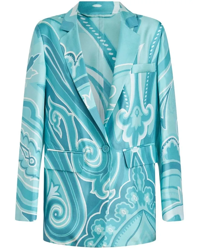 Etro Blazer mit Print - Blau Blau