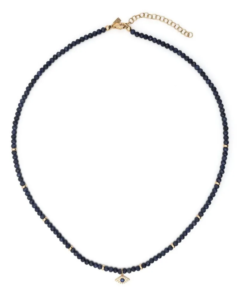 EF Collection 14kt Evil Eye Gelbgoldhalskette mit Perlen Gold