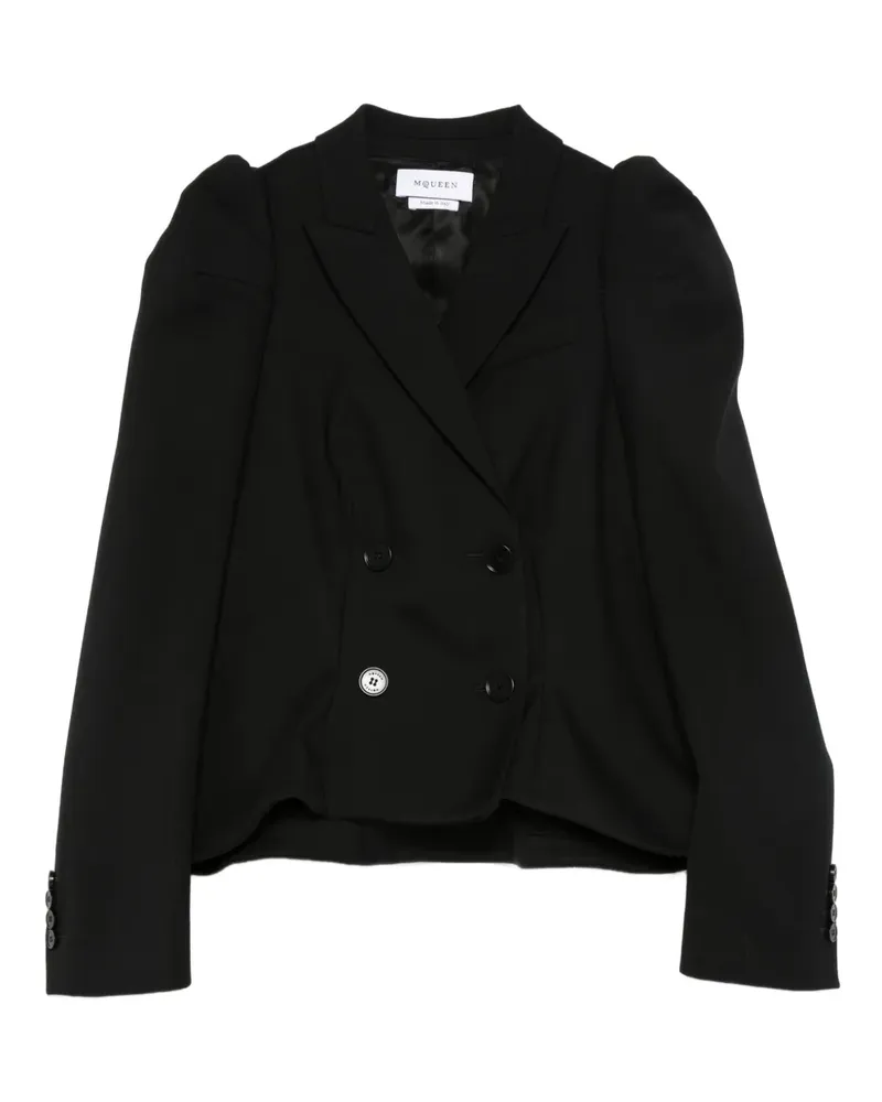 Alexander McQueen Doppelreihige Jacke mit Puffärmeln - Schwarz Schwarz