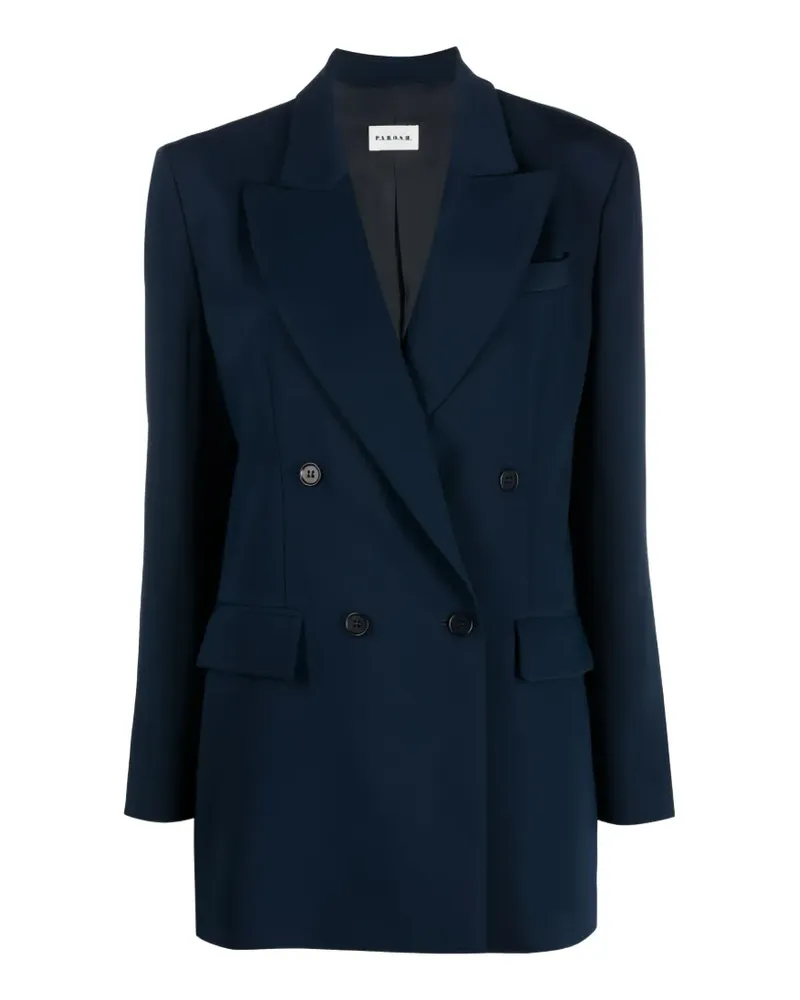 P.A.R.O.S.H. P.A.R.O H. double-breasted peak-lapels wool blazer - Blau Blau