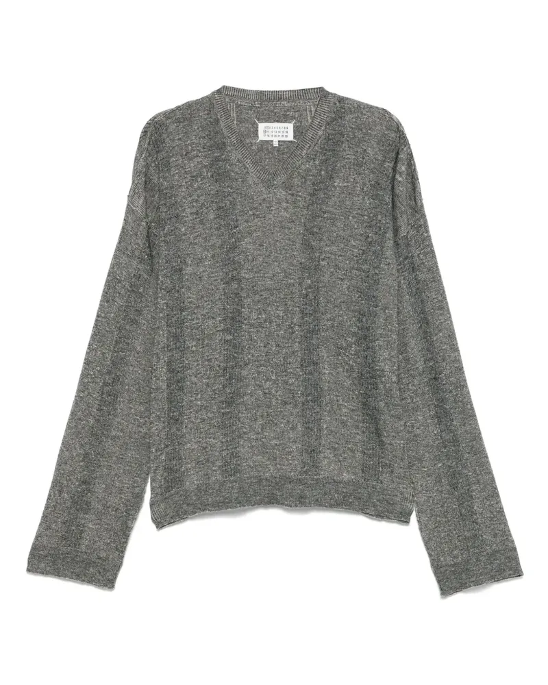 Maison Margiela Pullover mit V-Ausschnitt - Schwarz Schwarz