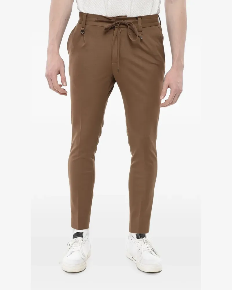 Paolo Pecora Milano Brera drawstring trousers - Braun Braun
