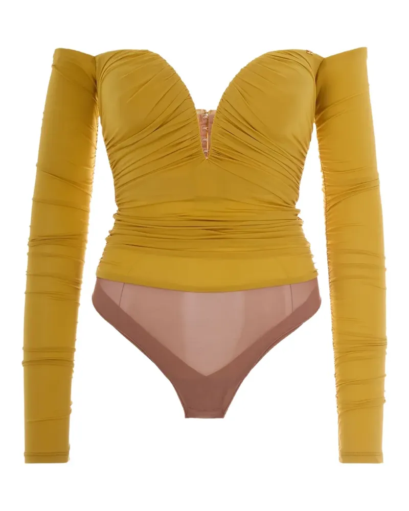 Elisabetta Franchi Schulterfreies Oberteil - Gelb Gelb