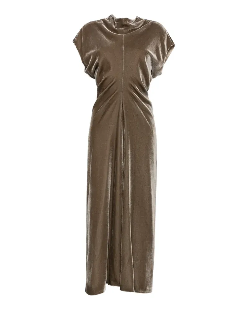 AGNONA velvet ruched-waist maxi dress - Grün Grün