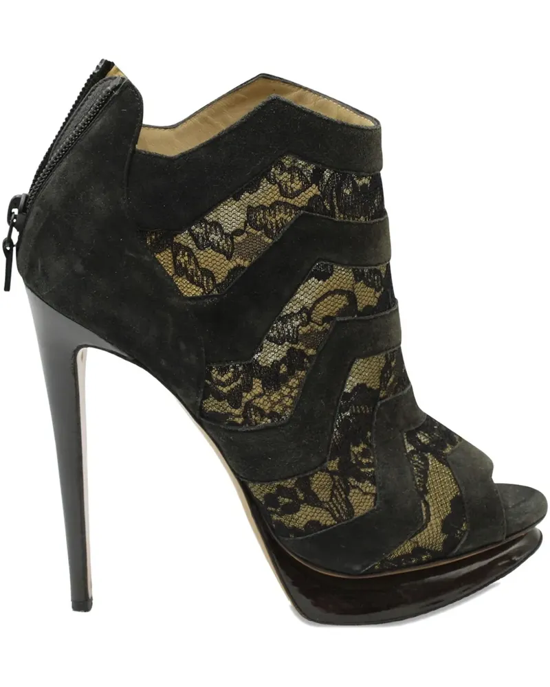 Nicholas Kirkwood lace-panel platform boots - Schwarz Schwarz