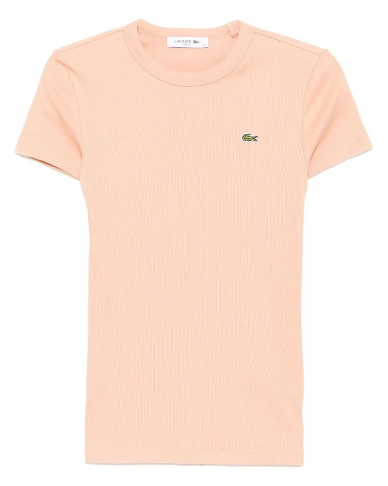 Lacoste T-Shirt mit Logo-Patch - Nude Nude
