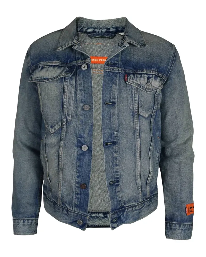 Heron Preston Ausgeblichene Jeansjacke - Blau Blau