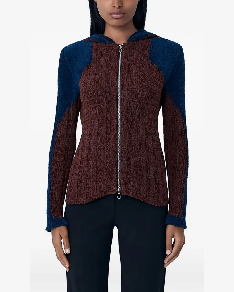 KIKO KOSTADINOV zip-up knitted hoodie - Braun Braun