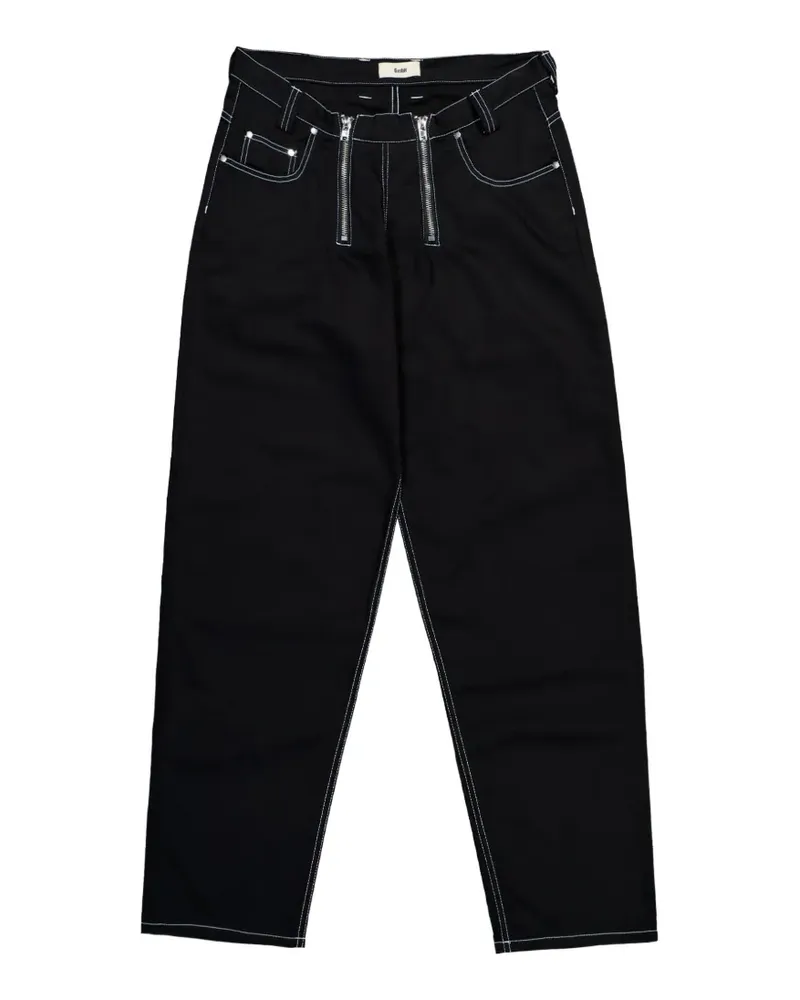 GmbH Cyrus double-zip wide-leg jeans - Schwarz Schwarz