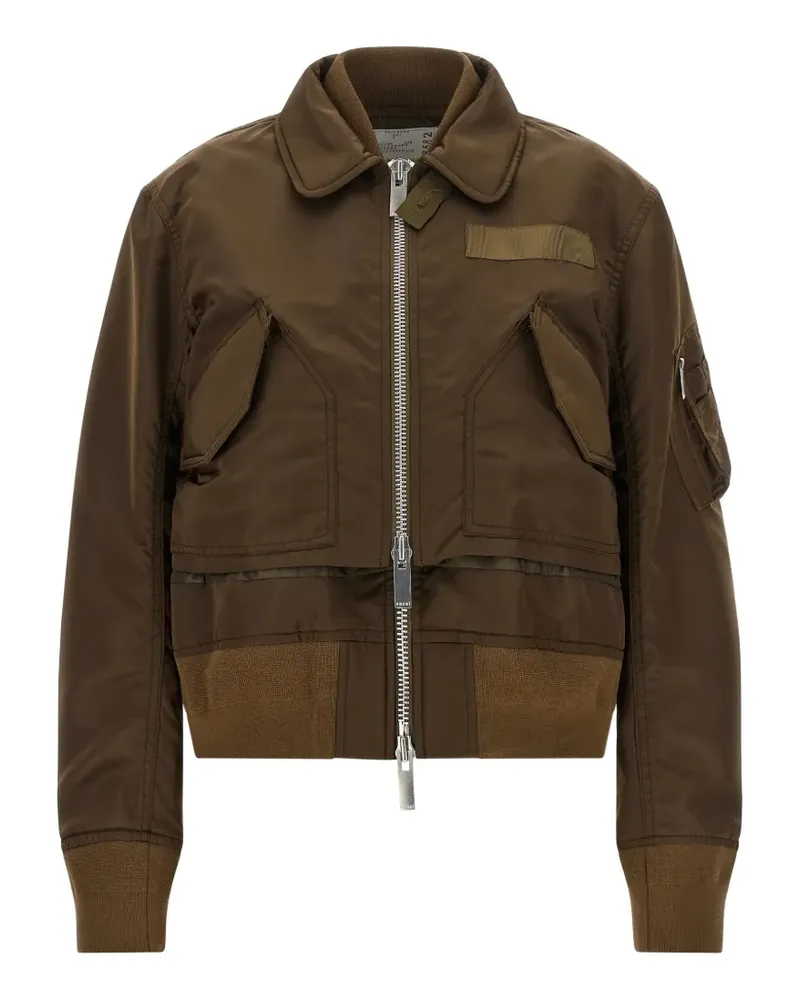 Sacai Jacke im Layering-Look - Braun Braun