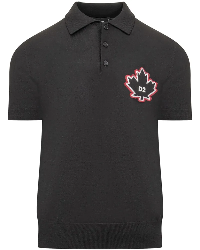 Dsquared2 D2 Leaf Poloshirt - Schwarz Schwarz