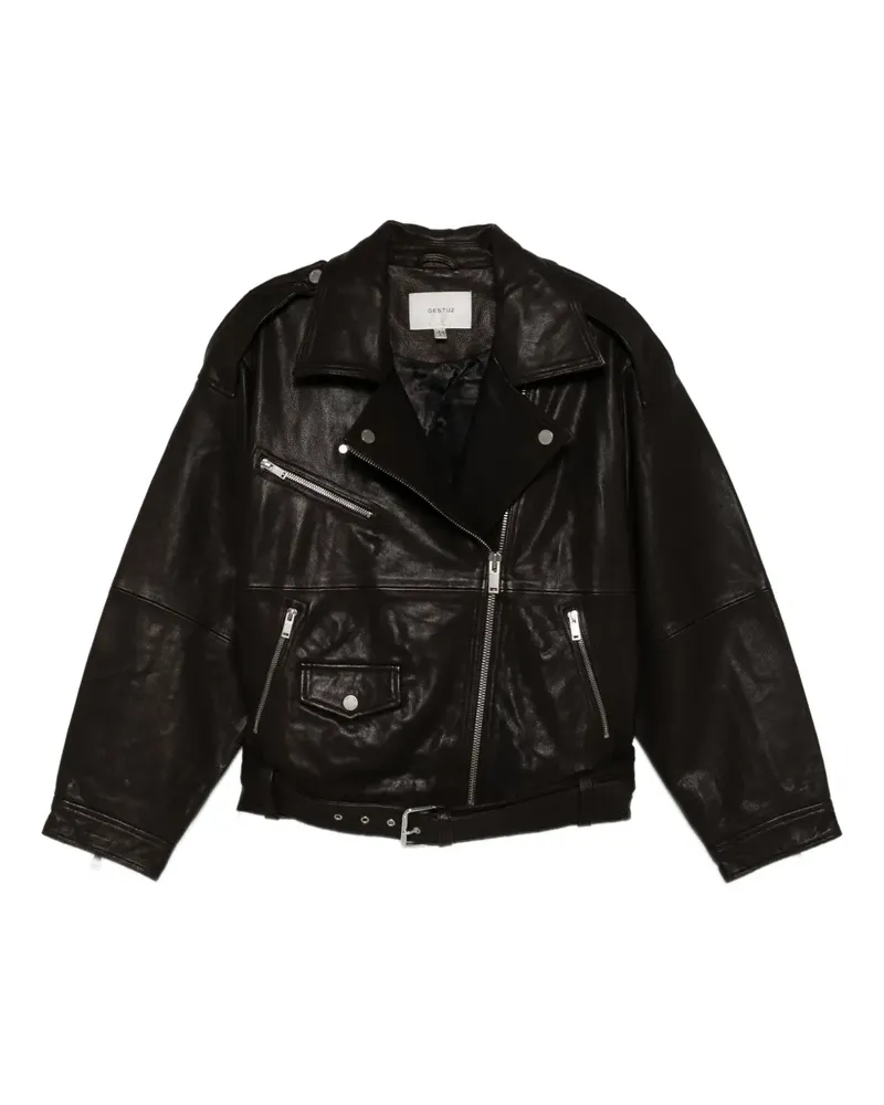 Gestuz Lederjacke mit Gürtel - Braun Braun