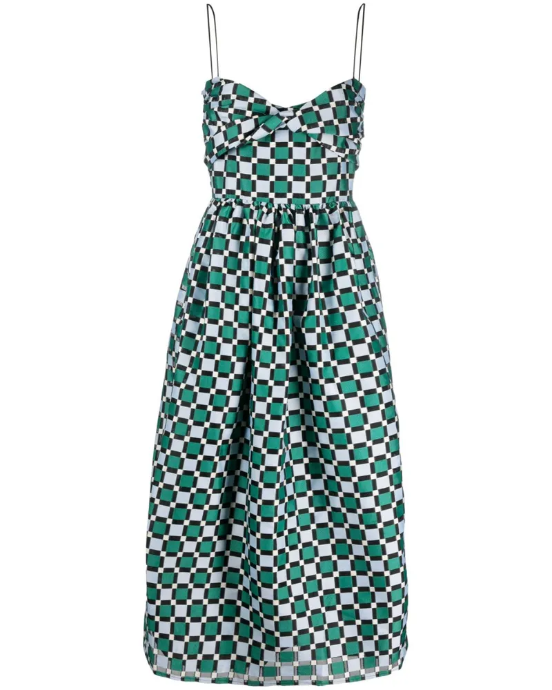 Stine Goya Kariertes Arya Midikleid - Blau Blau