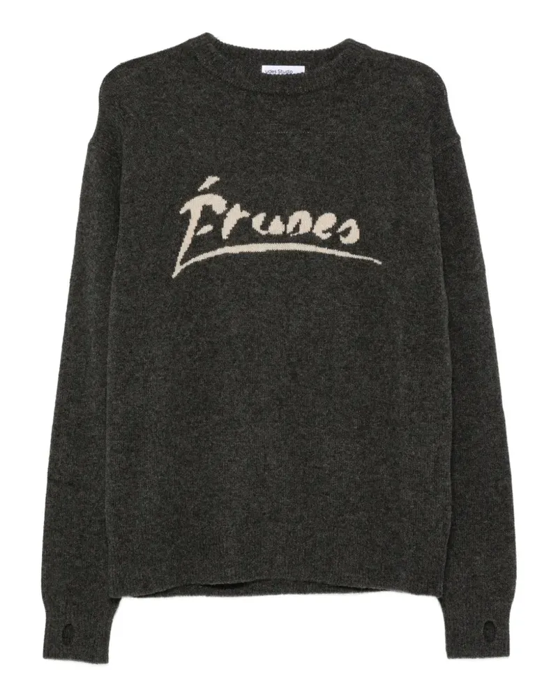 Études Studio logo-intarsia round-neck sweater - Grau Grau