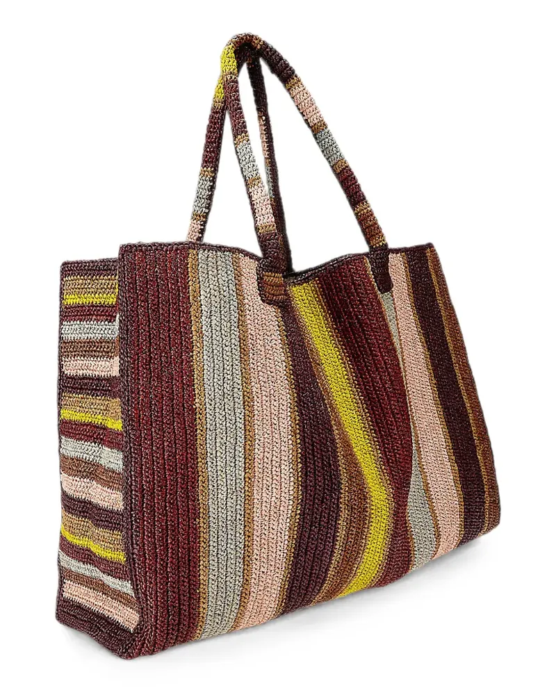 Gabriele Frantzen Weekender striped raffia tote bag - Rot Rot