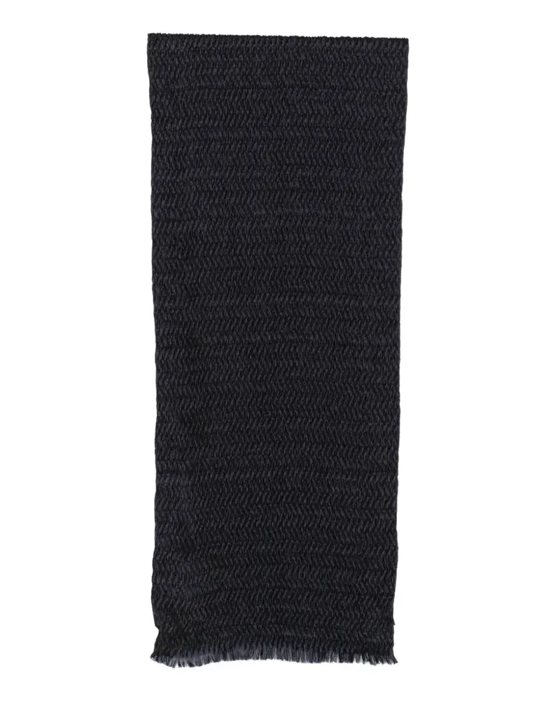 Giorgio Armani crinkled-finish fringed scarf - Schwarz Schwarz