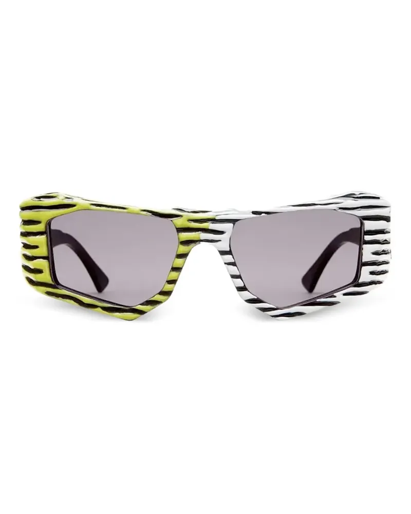 KUBORAUM Mark F6 geometric-frame textured sunglasses - Schwarz Schwarz