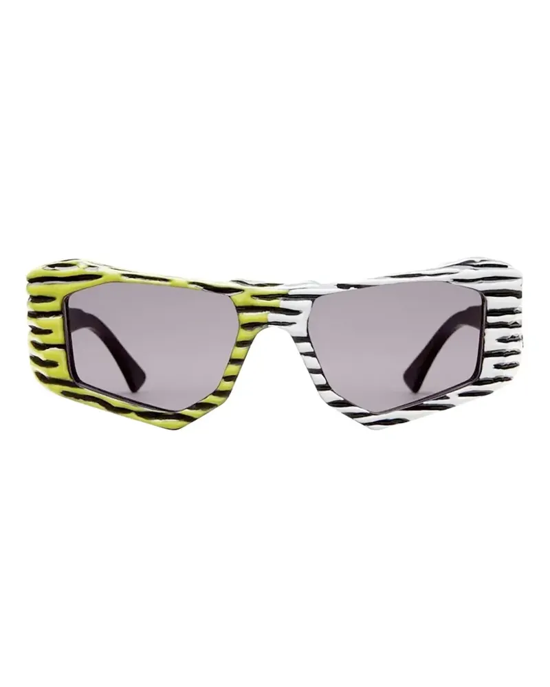 KUBORAUM Mark F6 geometric-frame textured sunglasses - Schwarz Schwarz