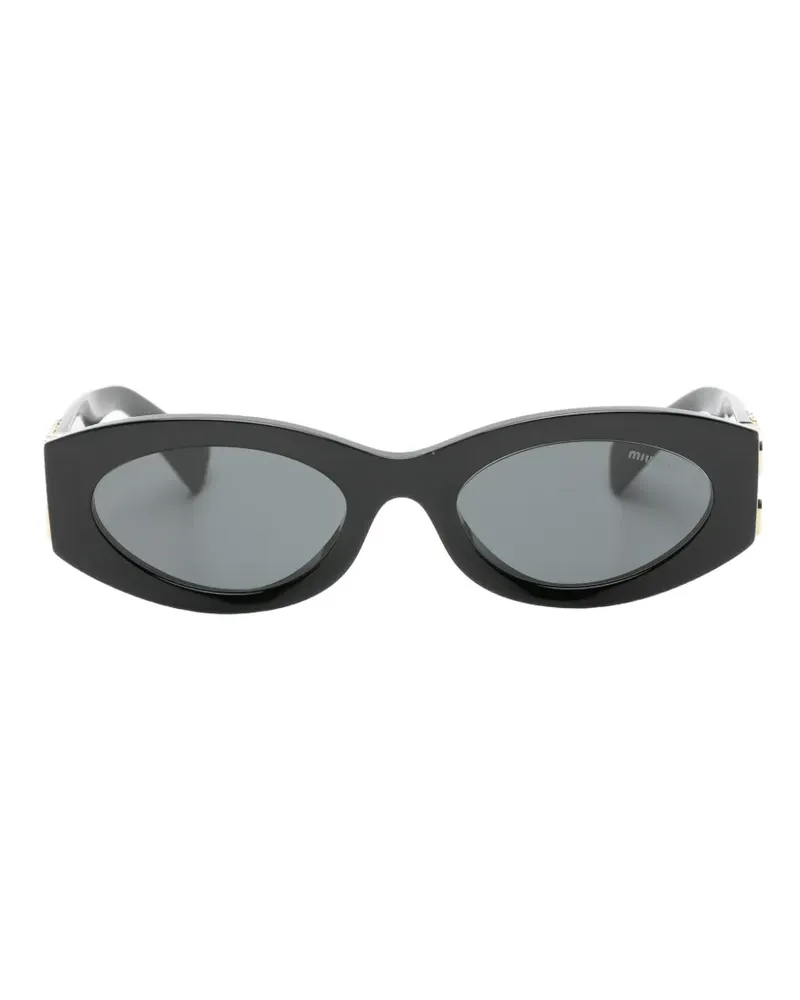 Miu Miu Sonnenbrille mit ovalem Gestell - Schwarz Schwarz