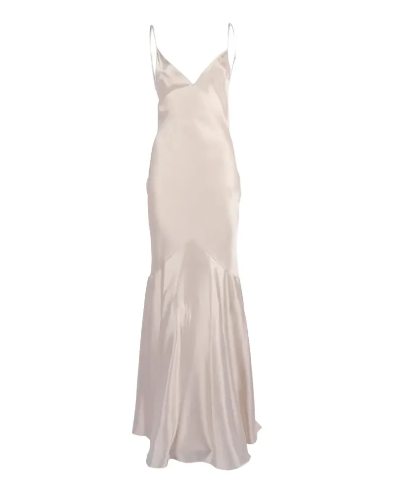 Elisabetta Franchi satin-finish flared dress - Nude Nude