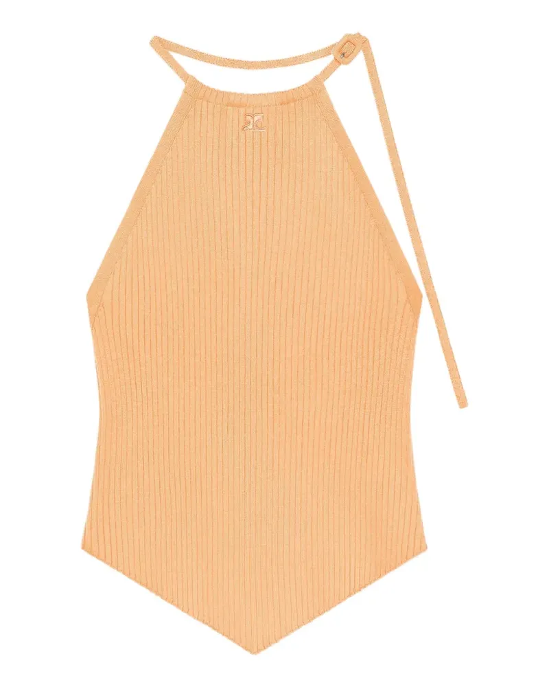 Courrèges Geripptes Oberteil - Orange Orange