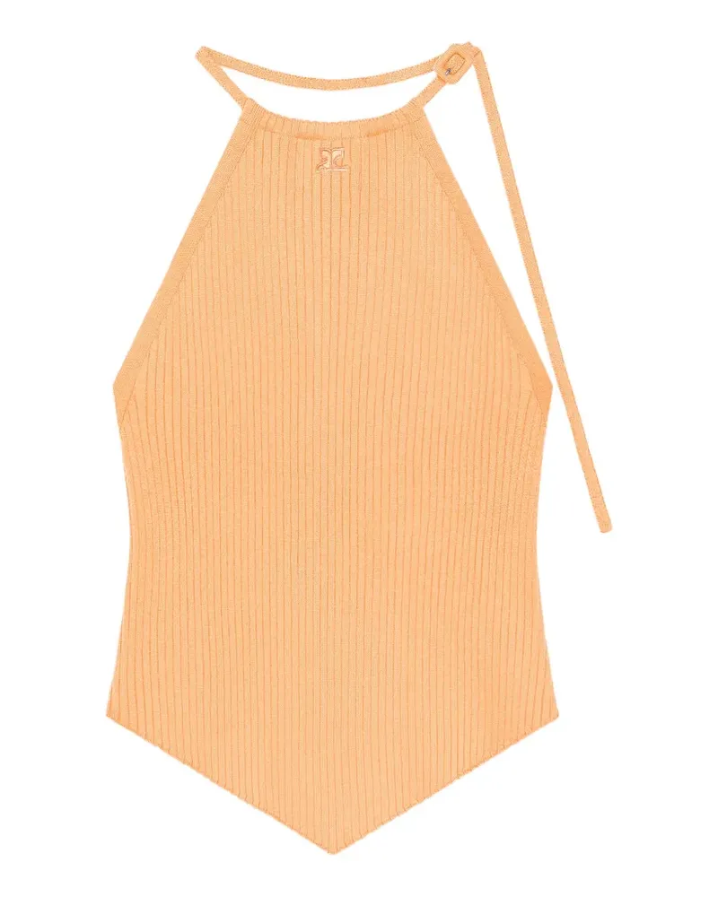 Courrèges Geripptes Oberteil - Orange Orange