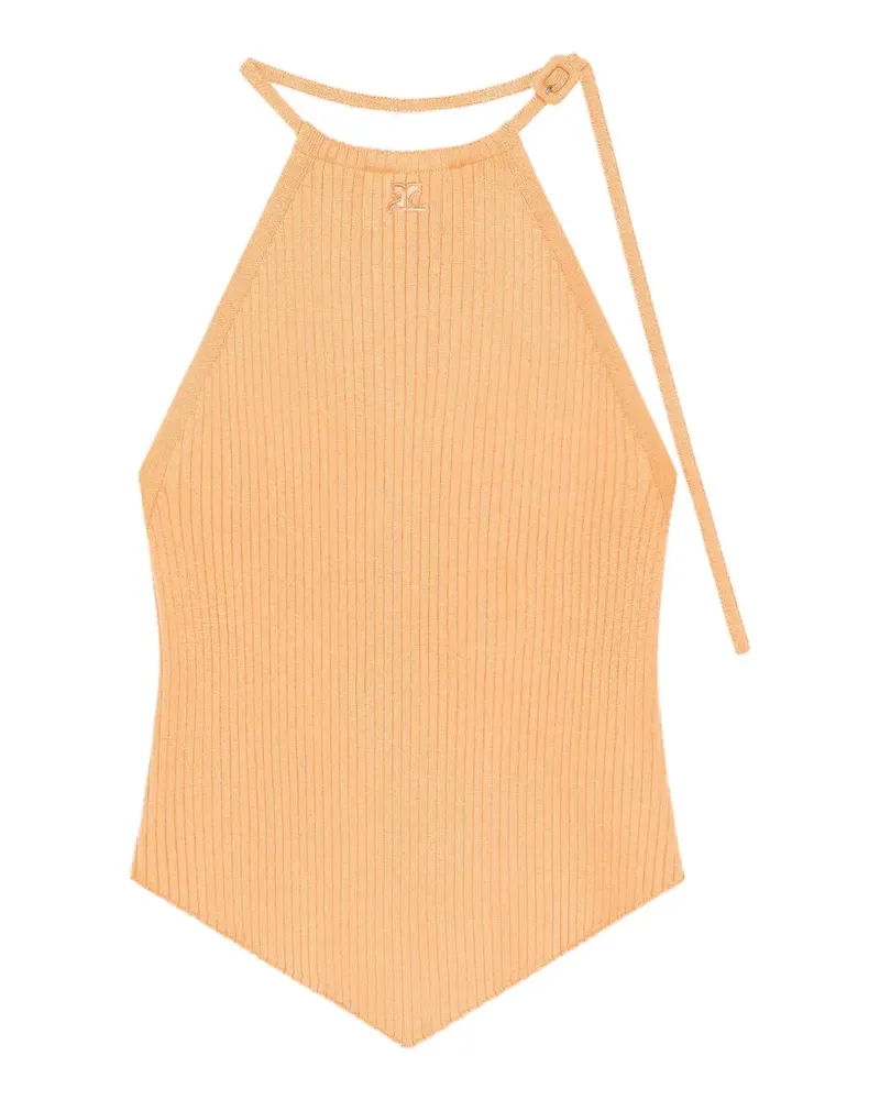 Courrèges Geripptes Oberteil - Orange Orange