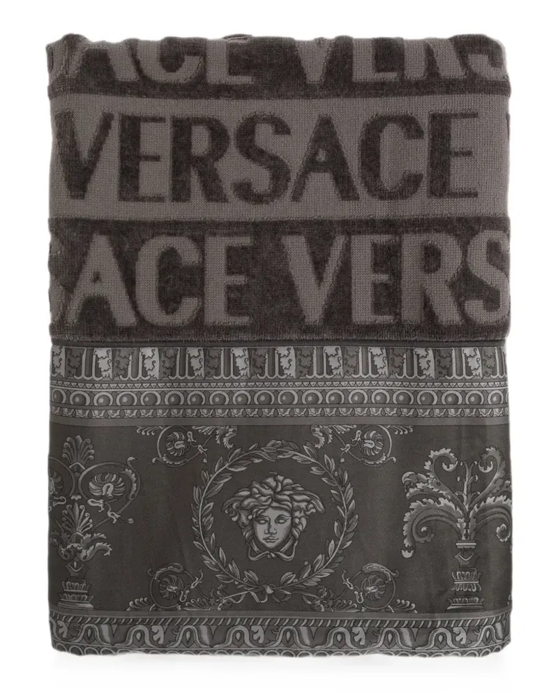 Versace Jacquard-Badetücher mit Barocco-Print - Grau Grau