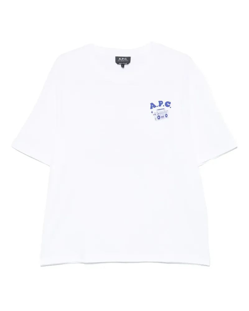 A.P.C. T-Shirt mit Logo-Print - Weiß Weiß