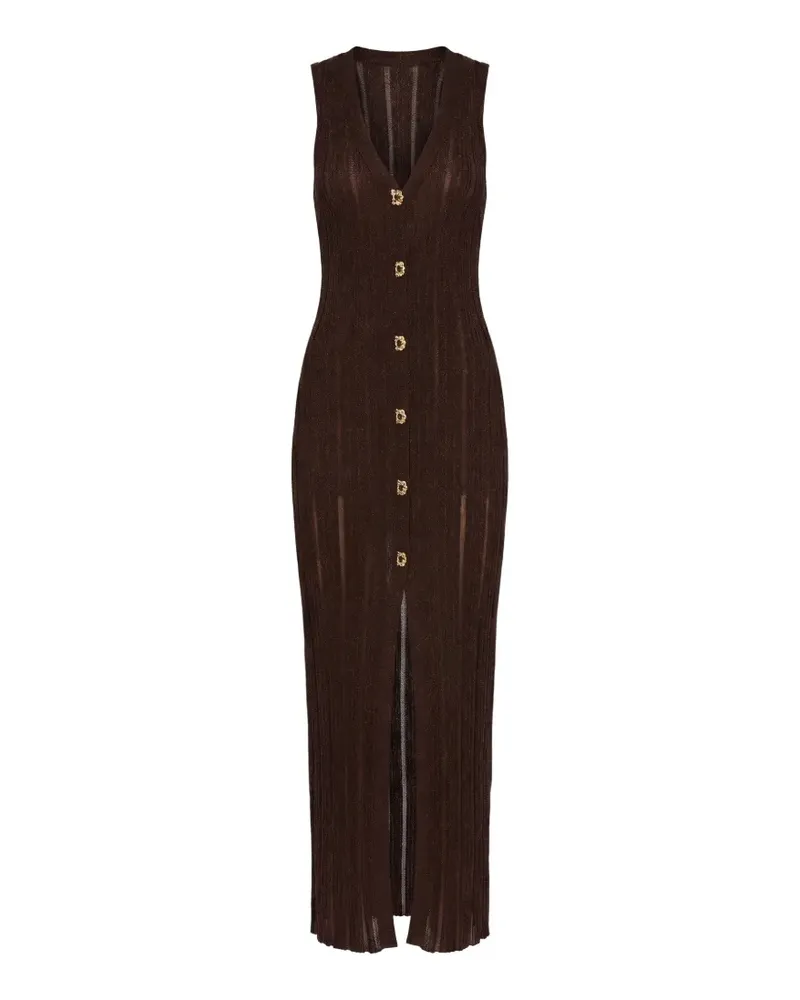 MOEVA Biot ribbed-knit midi dress - Braun Braun