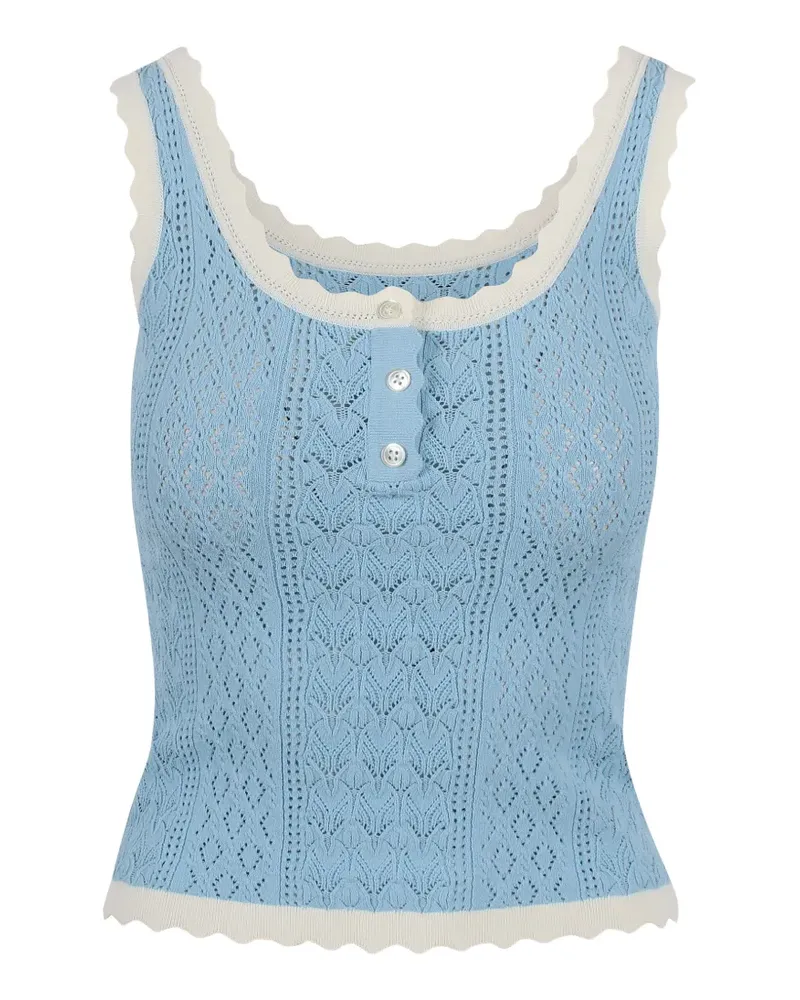 Sea Georgia scalloped-trim top - Blau Blau
