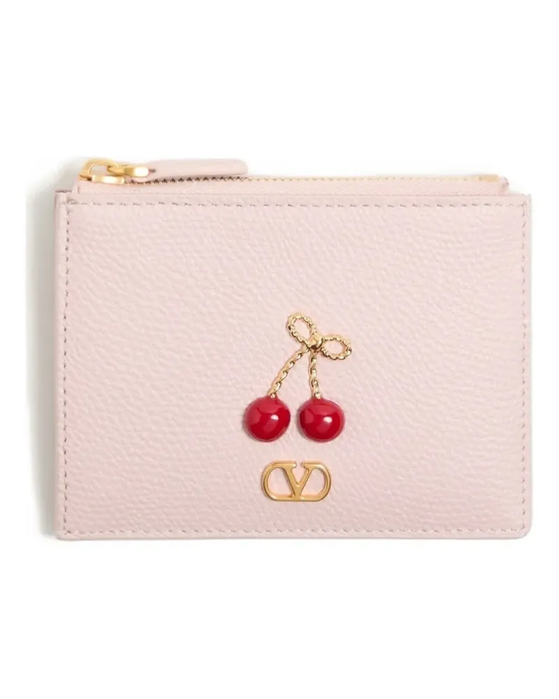 Valentino Garavani Cherryfic cardholder in grainy calfskin - Rosa Rosa