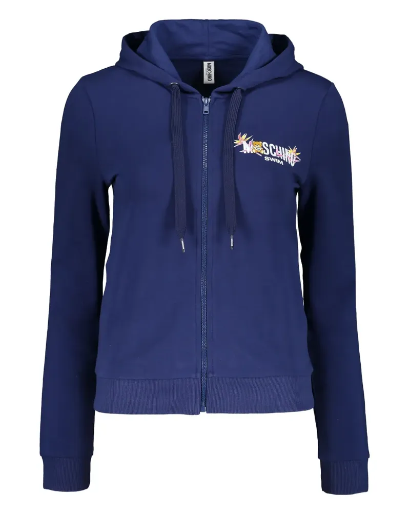 Moschino Kapuzenjacke mit Logo-Print - Blau Blau