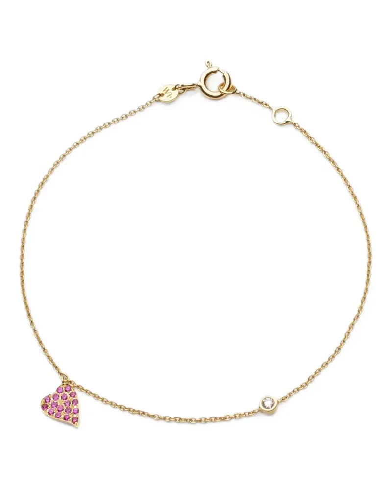 WHITE BIRD Clarisse Coeur Armband mit Rubin und Diamant - Gold Gold