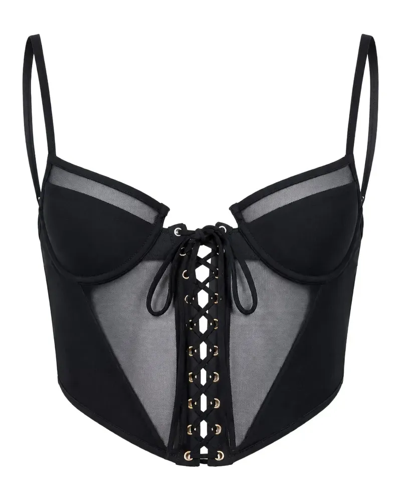 Kiki De Montparnasse lace-up bikini top - Schwarz Schwarz