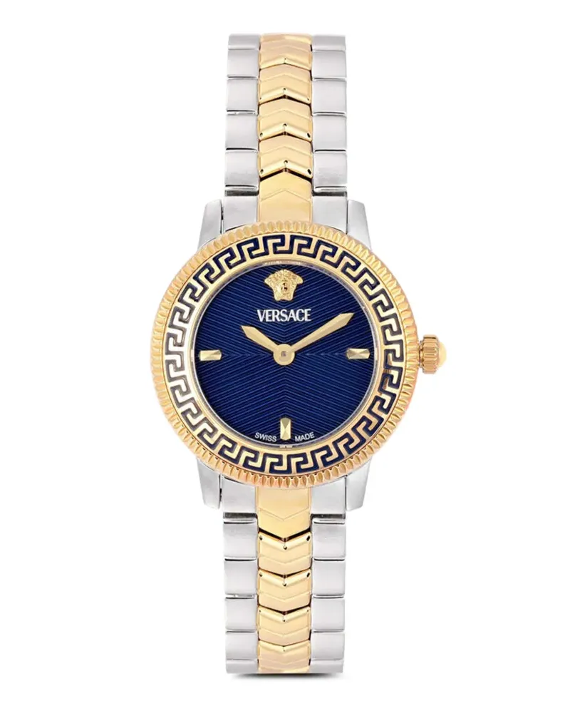 Versace 30mm Greca Armbanduhr - Blau Blau