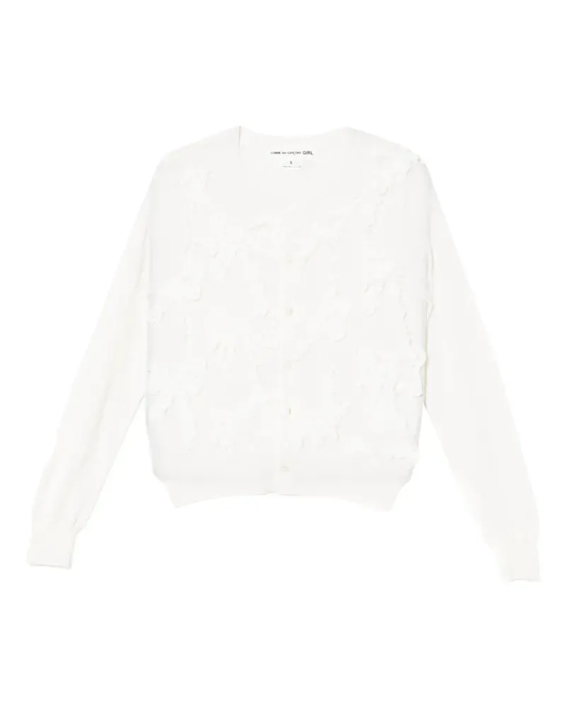 Comme des Garçons Gerüschter Cardigan mit Schleife - Nude Nude