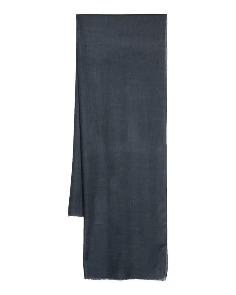 D4.0 Schal mit Fransen - Blau Blau