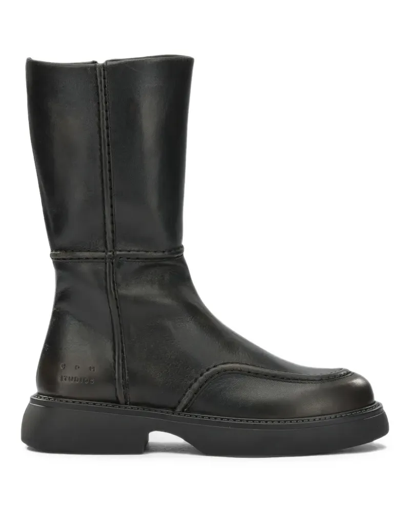 Copenhagen Vintage Biker leather ankle boots - Schwarz Schwarz