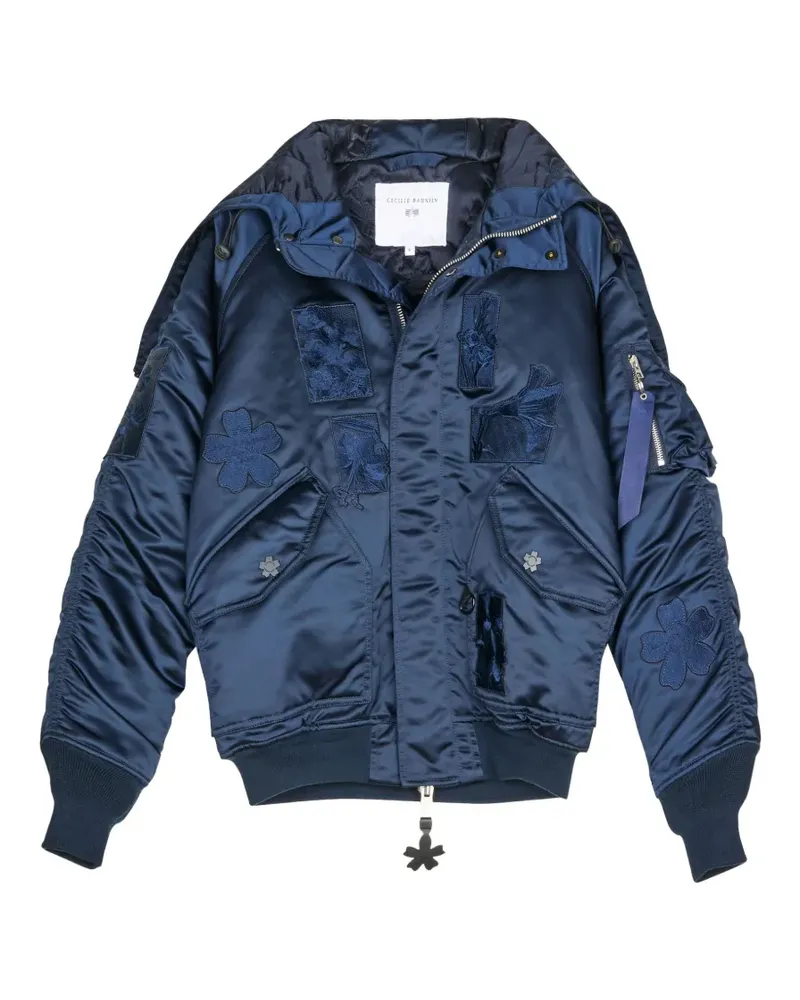 Cecilie Bahnsen floral patch bomber jacket - Blau Blau