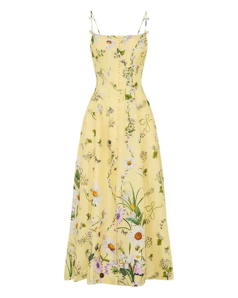 Camilla Florales Minikleid mit Corsage - Gelb Gelb