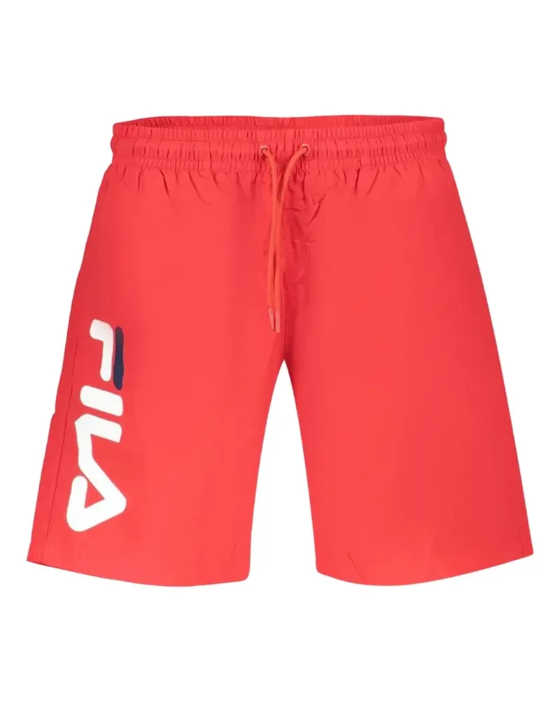 Fila Caravello Badeshorts mit Logo-Print und Kordelzug - Rot Rot