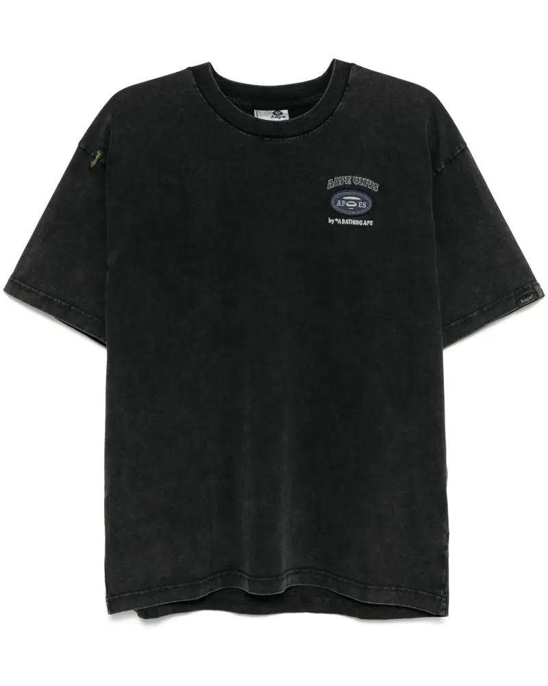 BAPE T-Shirt mit Logo-Stickerei - Schwarz Schwarz