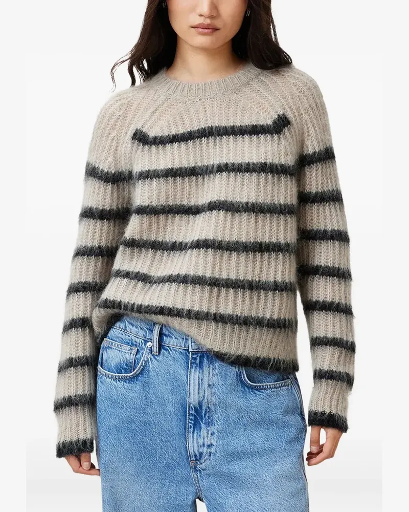 AllSaints Gestreifter Riga Pullover - Nude Nude