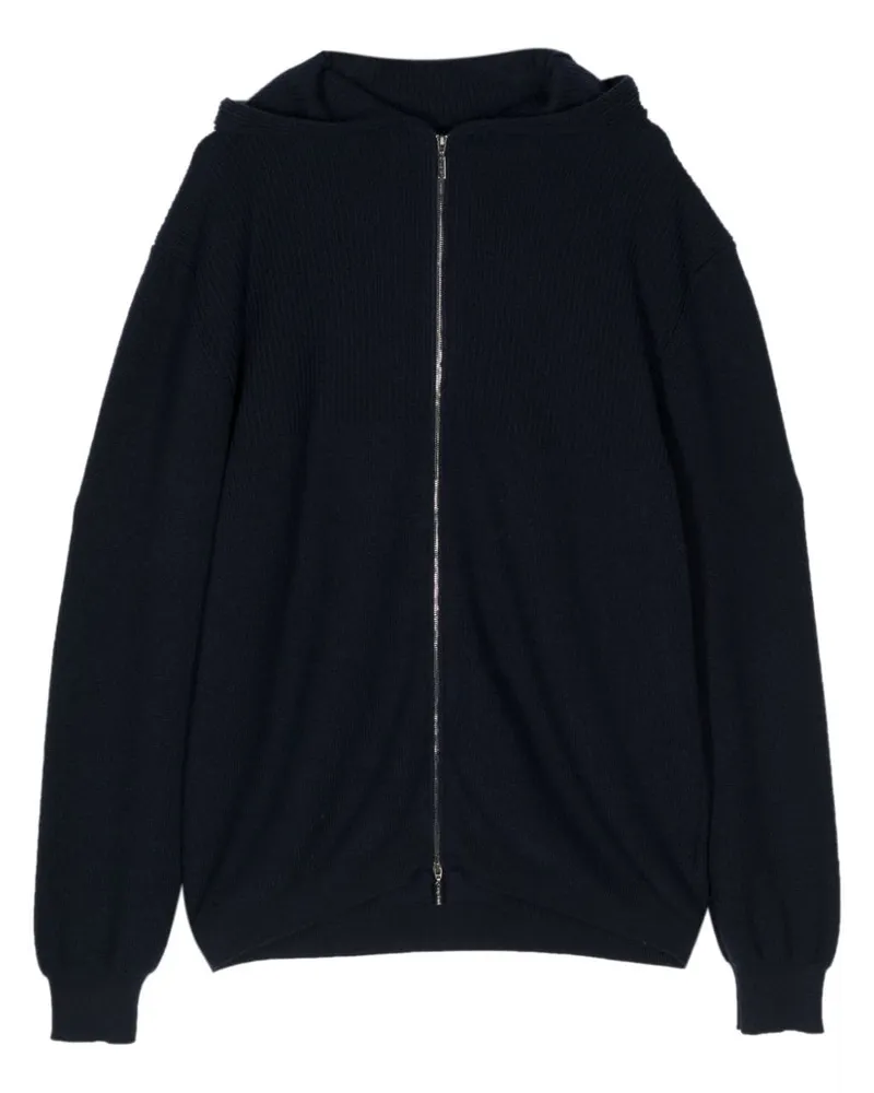 Cruciani Gerippter Hoodie Blau