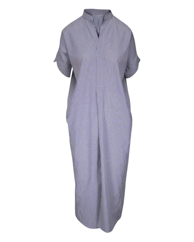 Zero + Maria Cornejo Gestreiftes Midikleid - Blau Blau