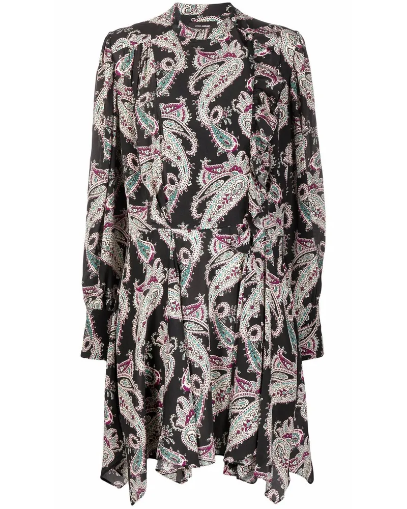 Isabel Marant Seidenkleid mit Paisley-Print - Schwarz Schwarz